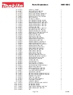 Предварительный просмотр 3 страницы Makita HM1100C Parts Breakdown