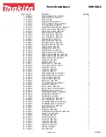 Предварительный просмотр 2 страницы Makita HM1242C Parts Breakdown