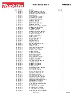 Предварительный просмотр 2 страницы Makita HM1500B Parts Breakdown