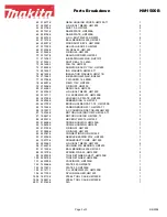 Предварительный просмотр 3 страницы Makita HM1500B Parts Breakdown