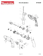 Makita HP1620F Parts Breakdown предпросмотр