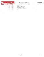 Preview for 3 page of Makita HP2070F Parts Breakdown