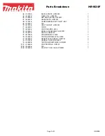 Предварительный просмотр 3 страницы Makita HR1830F Parts Breakdown