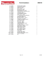 Предварительный просмотр 3 страницы Makita HR2010 Parts Breakdown