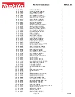 Предварительный просмотр 3 страницы Makita HR2432 Parts Breakdown