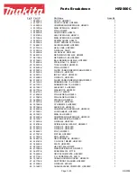 Предварительный просмотр 2 страницы Makita HR3000C Parts Breakdown