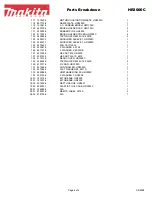 Предварительный просмотр 4 страницы Makita HR3000C Parts Breakdown