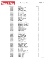 Предварительный просмотр 2 страницы Makita HR3851 Parts Breakdown