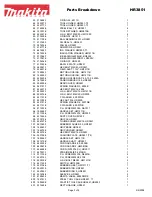 Предварительный просмотр 3 страницы Makita HR3851 Parts Breakdown