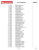 Предварительный просмотр 3 страницы Makita HR4001C Parts Breakdown