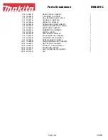 Предварительный просмотр 4 страницы Makita HR4001C Parts Breakdown