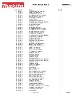 Предварительный просмотр 2 страницы Makita HR4040C Parts Breakdown