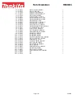 Предварительный просмотр 4 страницы Makita HR4040C Parts Breakdown