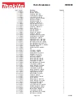 Предварительный просмотр 2 страницы Makita HR5000 Parts Breakdown