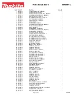 Предварительный просмотр 2 страницы Makita HR5001C Parts Breakdown