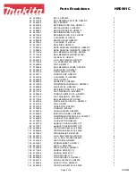 Предварительный просмотр 3 страницы Makita HR5001C Parts Breakdown