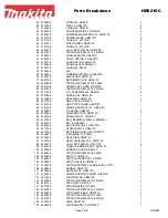 Предварительный просмотр 3 страницы Makita HR5210C Parts Breakdown