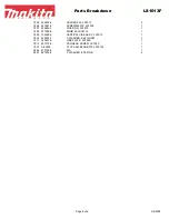 Предварительный просмотр 6 страницы Makita LS1013F Parts Breakdown