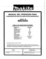 Предварительный просмотр 17 страницы Makita MAC2200 Owner'S Manual