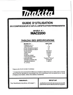 Предварительный просмотр 33 страницы Makita MAC2200 Owner'S Manual