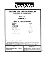 Предварительный просмотр 17 страницы Makita MAC500 Owner'S Manual