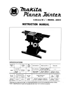 Preview for 1 page of Makita PLANER JOINTER 2004 Instruction Manual