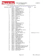 Предварительный просмотр 2 страницы Makita UH6570 Parts List