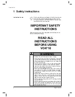 Preview for 4 page of Makita VC4710 Operating Instructions Manual