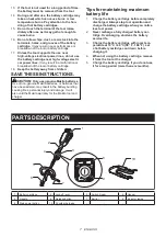 Предварительный просмотр 7 страницы Makita XUX02 Instruction Manual