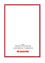 Preview for 21 page of Maktek 25 MKB-S Installation Use And Maintainence Manual