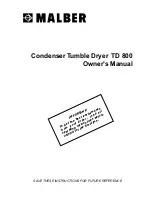 Preview for 1 page of Malber TD 800 Owner'S Manual