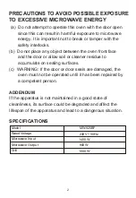 Preview for 4 page of Malloca MW-925BF User Manual