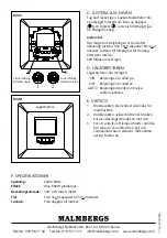 Предварительный просмотр 2 страницы Malmbergs EFE700PIR Instruction Manual