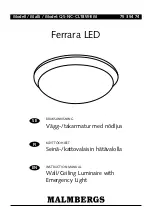 Malmbergs Ferrara LED QS-NC-CL18W-EM Instruction Manual preview