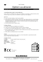 Preview for 2 page of Malmbergs KD-133A Instruction Manual