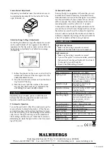 Предварительный просмотр 12 страницы Malmbergs PAM21 Instruction Manual