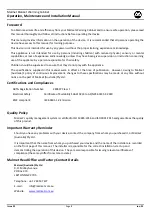 Preview for 3 page of Malmet B105BT Operation, Maintenance And Installation Manual