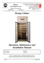 Preview for 1 page of Malmet Drying Cabinet Operation, Maintenance And Installation Manual