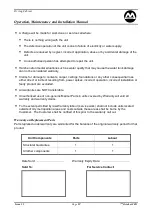 Предварительный просмотр 12 страницы Malmet Drying Cabinet Operation, Maintenance And Installation Manual