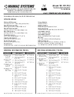 MAMAC SYSTEMS TE-701 Series Technical Information предпросмотр