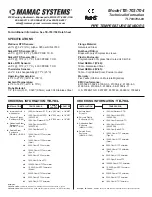 MAMAC SYSTEMS TE-703 Technical Information предпросмотр