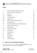 Preview for 12 page of mamivac GB1020001M Operating Instructions Manual