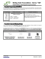 Preview for 2 page of Manaras Opera 100 Series Specifications And Programming Instructions