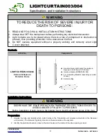 Preview for 1 page of Manaras Opera Lightcurtain 003 Specification And Installation Instructions