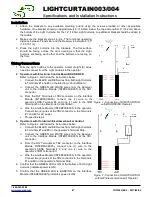 Preview for 2 page of Manaras Opera Lightcurtain 003 Specification And Installation Instructions