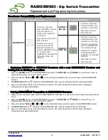 Preview for 3 page of Manaras RADIOEM903 Programming Instructions