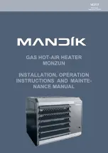 Preview for 1 page of Mandik MONZUN 15 Series Installation, Operation Instructions And Maintenance Manual