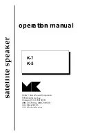 Предварительный просмотр 1 страницы M&K Sound K-5 Operation Manual