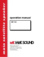 M&K Sound MP-150 Operation Manual предпросмотр