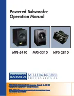 Preview for 1 page of M&K Sound MPS-2810 Operation Manual